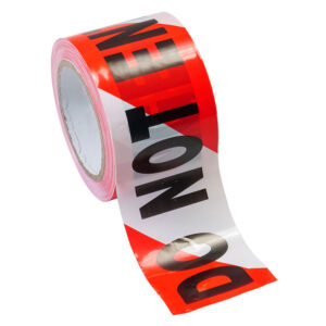 BARRIER TAPE 100M ROLL DANGER DO NOT ENTER RED/WHITE STRIPE 75MM WIDE
