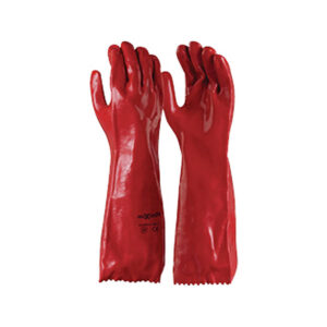 RED PVC FULL COAT GAUNTLET 450MM GLOVE