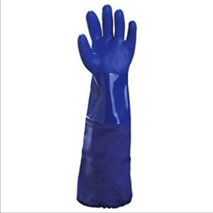 BLUE PVC 600MM EXTENDED WITH ELASTICISED CUFF GLOVE